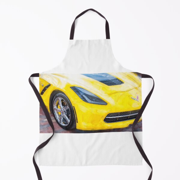 Item preview, 2014 Corvette Stingray Coupe Velocity Yellow Hood Badge Poster designed and sold by RichFrancoCars.