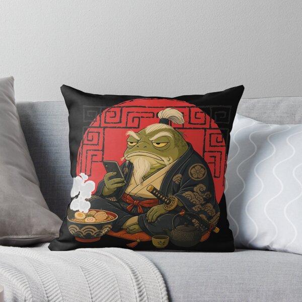 Item preview, Grumpy Frog Eating Ramen designed and sold by tellia-kallisto.