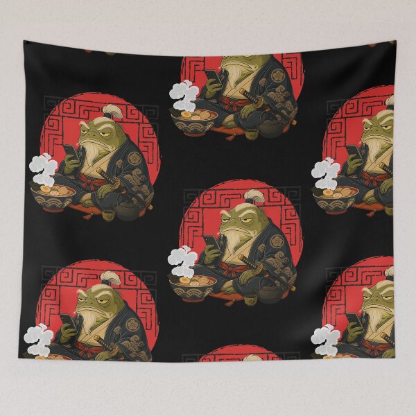 Item preview, Grumpy Frog Eating Ramen designed and sold by tellia-kallisto.