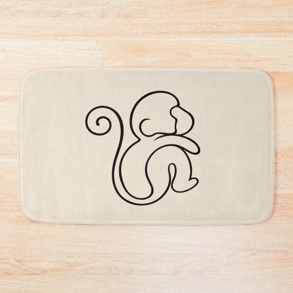 Item preview, Minimalist Monkey Line Art – Cute Curled Monkey designed and sold by SHARPEI.