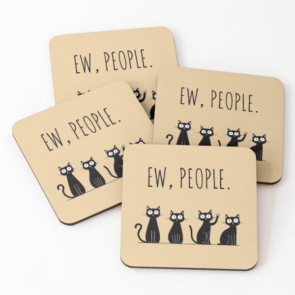 Item preview, Playful black Cats With "Ew people" text - Aesthetic Design designed and sold by Just4Sinners.