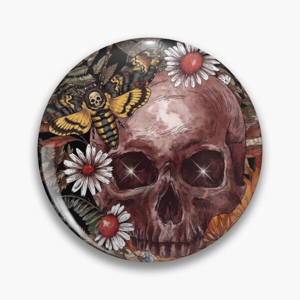 Item preview, Vintage Floral Skull Death Head Moth Botanical Art designed and sold by DonaFada.