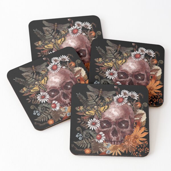 Item preview, Vintage Floral Skull Death Head Moth Botanical Art designed and sold by DonaFada.