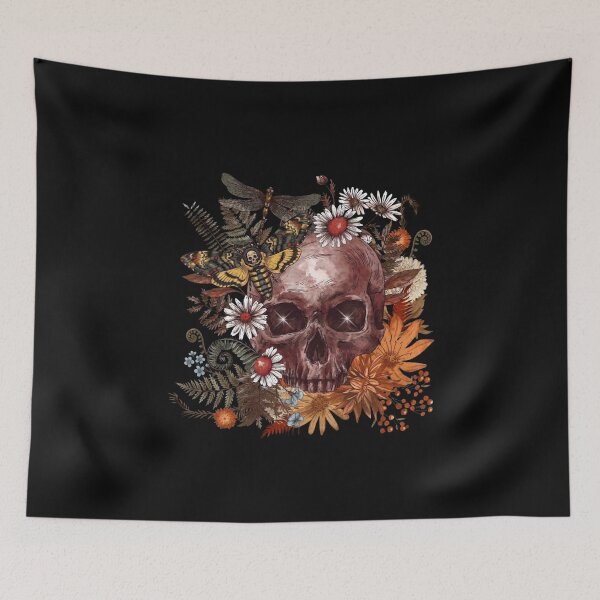 Item preview, Vintage Floral Skull Death Head Moth Botanical Art designed and sold by DonaFada.