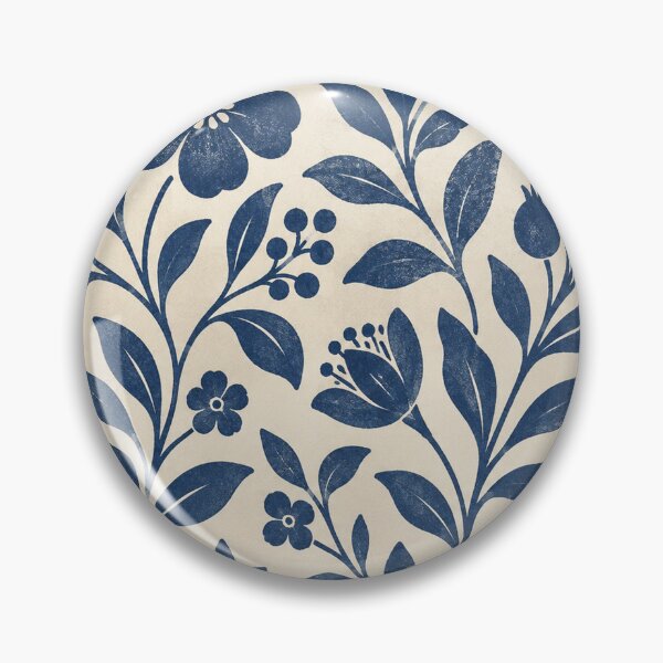 Item preview, Indigo Block Print Botanical designed and sold by Glottopia.
