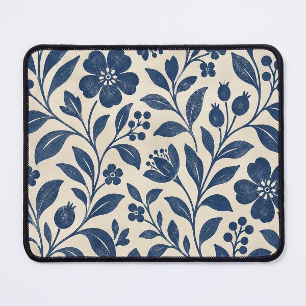 Item preview, Indigo Block Print Botanical designed and sold by Glottopia.