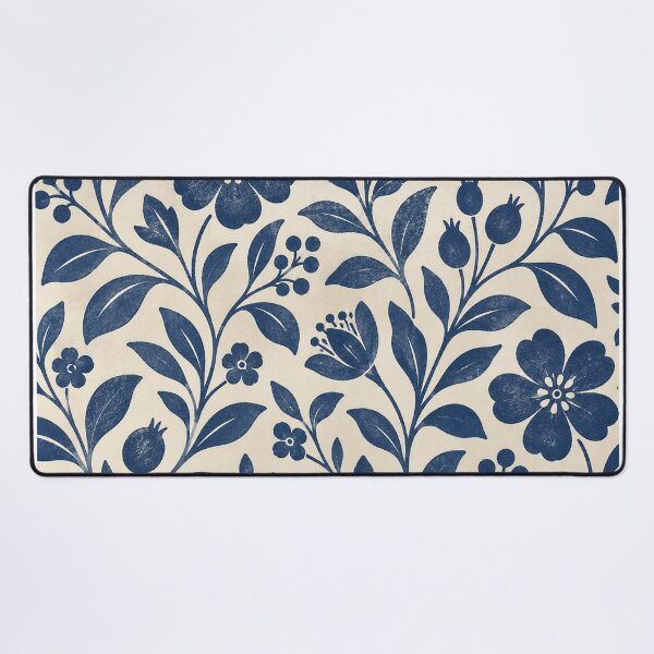 Item preview, Indigo Block Print Botanical designed and sold by Glottopia.