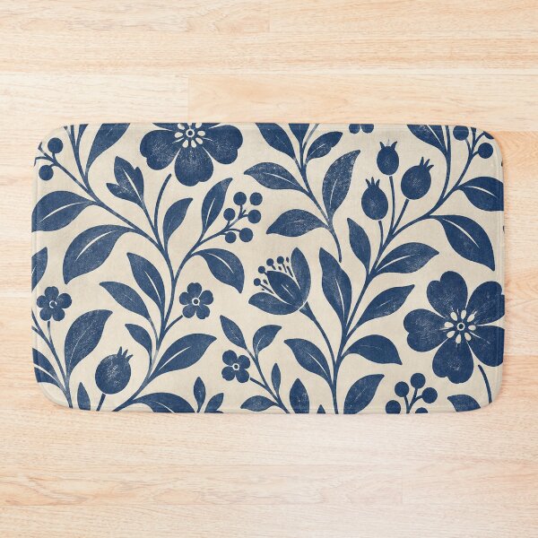 Item preview, Indigo Block Print Botanical designed and sold by Glottopia.