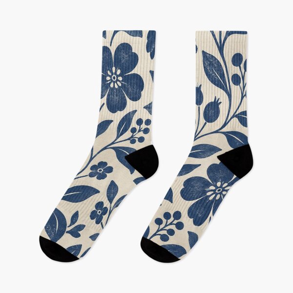 Item preview, Indigo Block Print Botanical designed and sold by Glottopia.