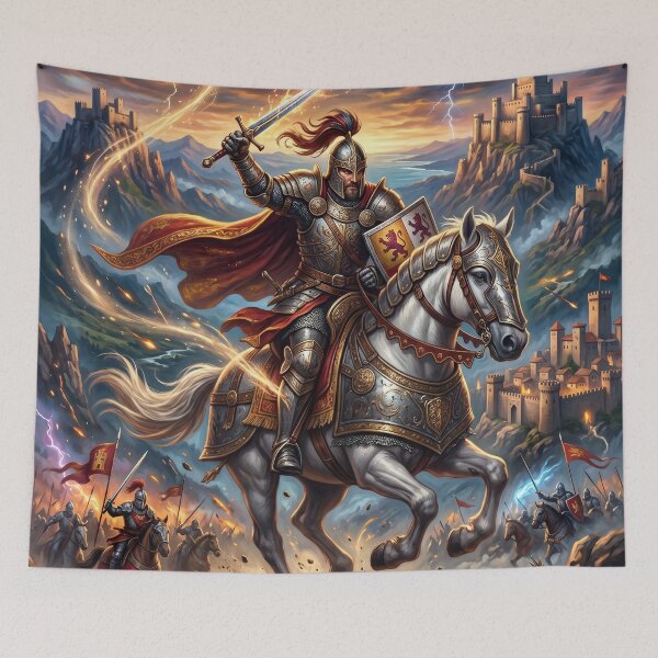 Item preview, Rodrigo El Cid - Epic Spanish Knight Art designed and sold by Lucid Dream Pixel.