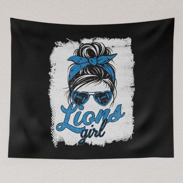 Item preview, Vintage Lions Girl Messy Bun Distressed Football Sports Team Spirit designed and sold by RockTheFeal.