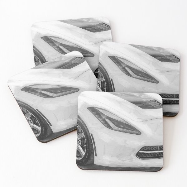 Item preview,  2014 Corvette Stingray Coupe Velocity Yellow Hood Badge Poster designed and sold by RichFrancoCars.