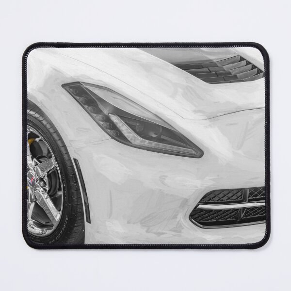 Item preview, 2014 Corvette Stingray Coupe Velocity Yellow Hood Badge Poster designed and sold by RichFrancoCars.