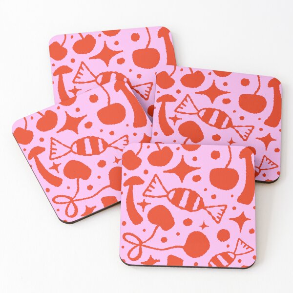 Item preview, Cozy Retro Cherries and Sweets Red Pink designed and sold by adamstav-prints.