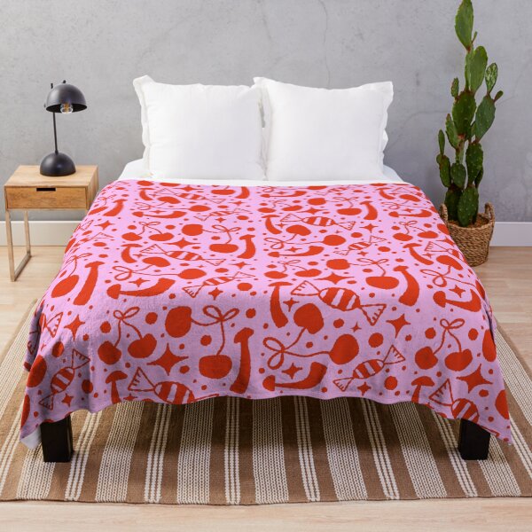 Item preview, Cozy Retro Cherries and Sweets Red Pink designed and sold by adamstav-prints.