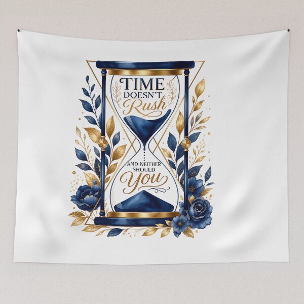 Item preview, Elegant Hourglass Time Doesn't Rush Patience Quote designed and sold by Yafa-Design.
