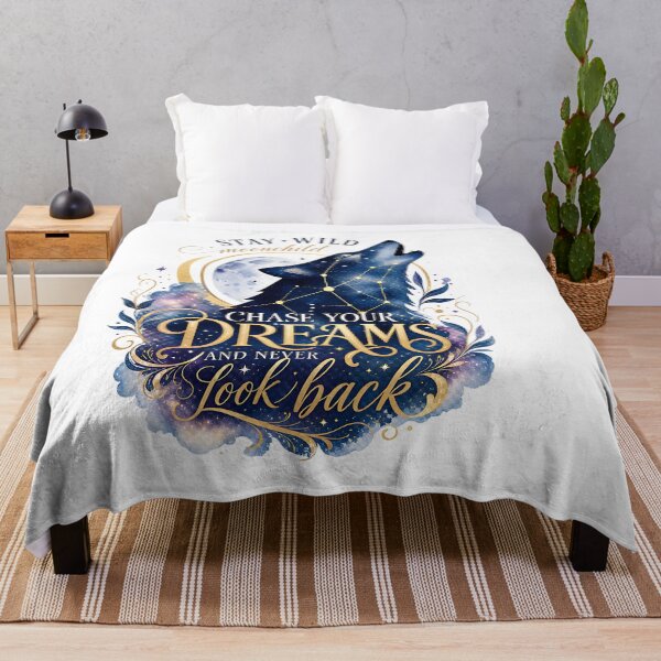 Item preview, Stay Wild Moonchild Wolf Howling Dreams Design designed and sold by Yafa-Design.