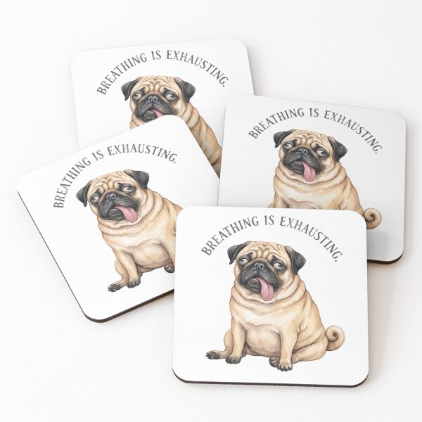 Item preview, Exhausted Breathing Pug designed and sold by Tiffany Roy.