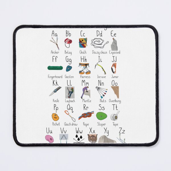 Item preview, A to Z of Climbing Alphabet Design for Adventure and Outdoor Enthusiasts designed and sold by Black4rrow.