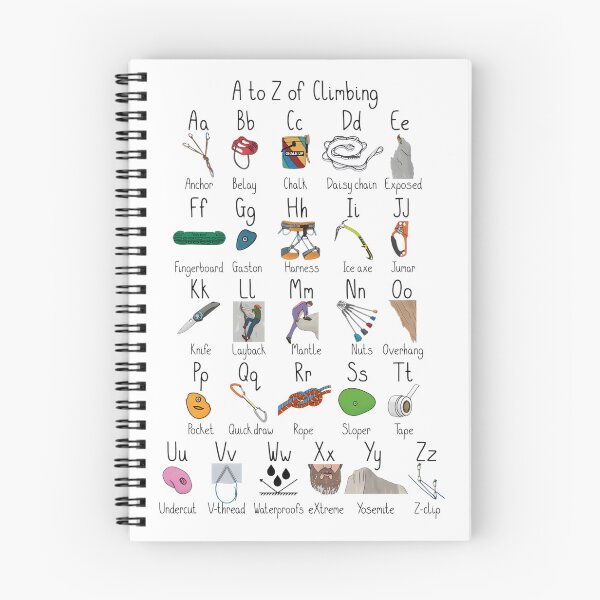Item preview, A to Z of Climbing Alphabet Design for Adventure and Outdoor Enthusiasts designed and sold by Black4rrow.