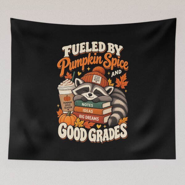 Item preview, Fueled By Pumpkin Spice And Good Grades Cute Fall Student Raccoon designed and sold by Ridaelb.
