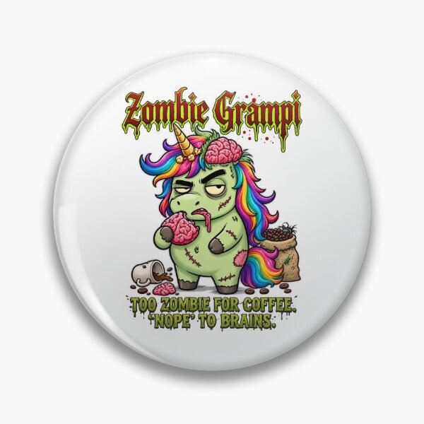 Item preview, Zombie Grampi – Grumpy Zombie Unicorn Coffee Lover Halloween Gothic Design designed and sold by Sitred123.