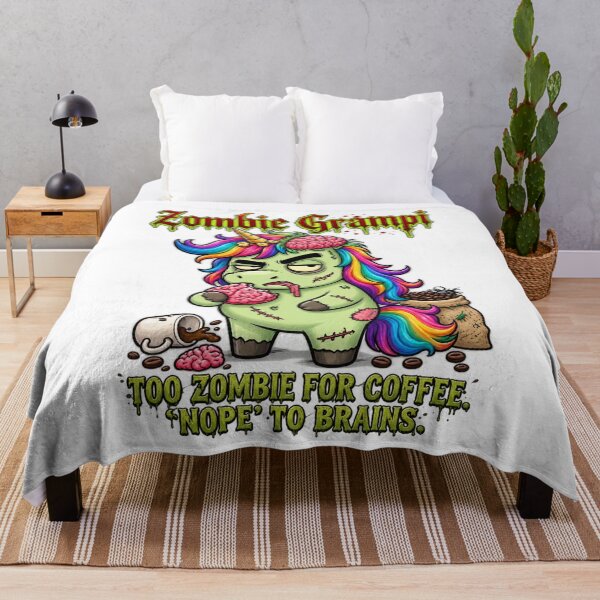 Item preview, Zombie Grampi – Grumpy Zombie Unicorn Coffee Lover Halloween Gothic Design designed and sold by Sitred123.