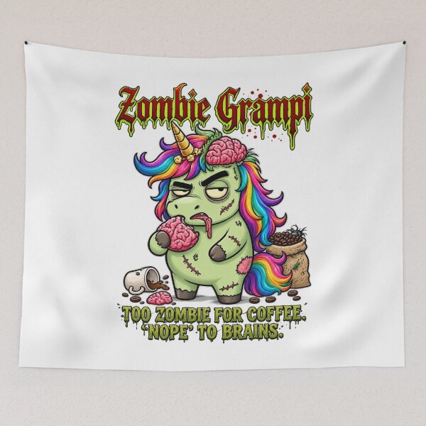 Item preview, Zombie Grampi – Grumpy Zombie Unicorn Coffee Lover Halloween Gothic Design designed and sold by Sitred123.