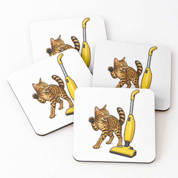 Item preview, Scared Bengal Cat Vacuum Cleaner Art designed and sold by Old's Cool Cat Studio.