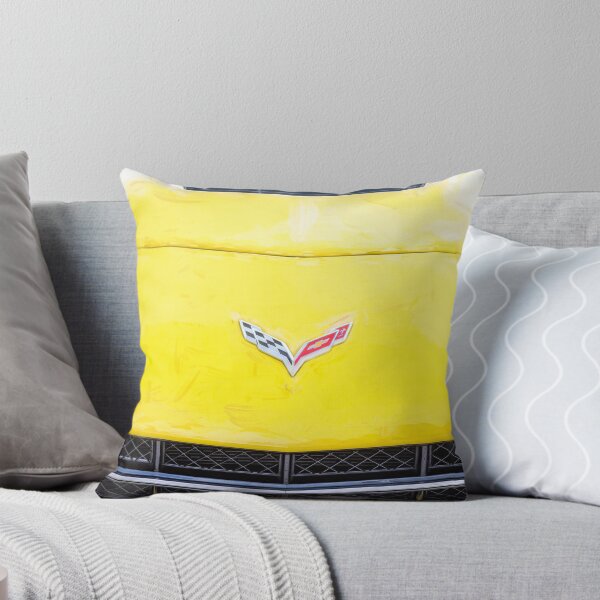 Item preview, 2014 Corvette Stingray Coupe Velocity Yellow Hood Badge Poster designed and sold by RichFrancoCars.