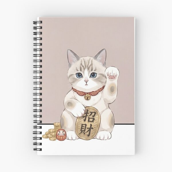 Item preview, Lucky Maneki Neko Kitten BB Beckoning Fortune designed and sold by PetalsPaws.