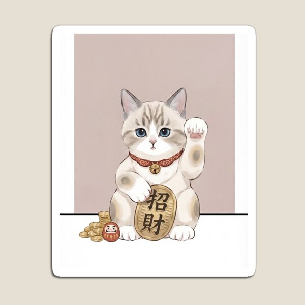 Item preview, Lucky Maneki Neko Kitten BB Beckoning Fortune designed and sold by PetalsPaws.