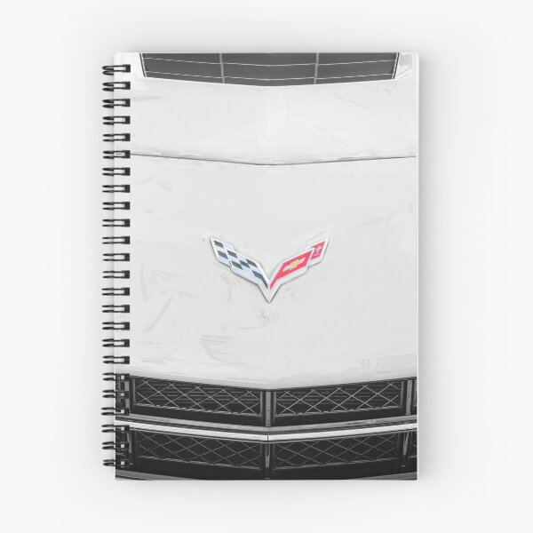 Item preview, 2014 Corvette Stingray Coupe Velocity Yellow Hood Badge Poster designed and sold by RichFrancoCars.