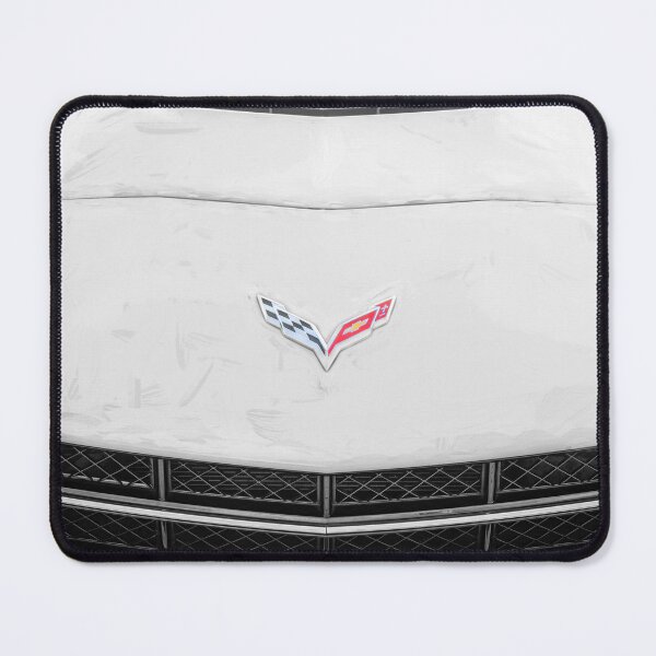 Item preview, 2014 Corvette Stingray Coupe Velocity Yellow Hood Badge Poster designed and sold by RichFrancoCars.