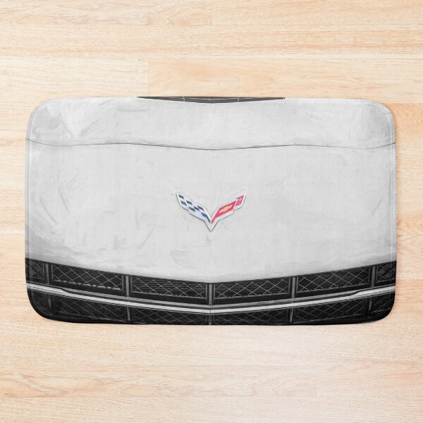 Item preview,  2014 Corvette Stingray Coupe Velocity Yellow Hood Badge Poster designed and sold by RichFrancoCars.