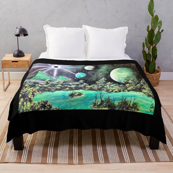 Item preview, Cosmic Nature Landscape Art — Green Galaxy Forest Painting designed and sold by Jackie Gatzmer.