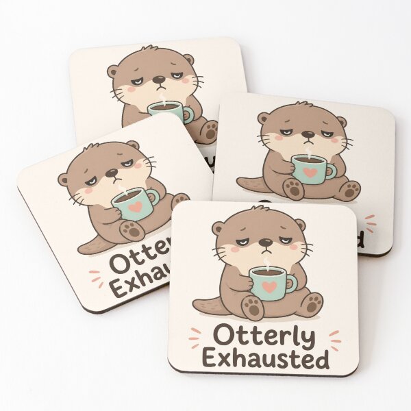 Item preview, Otterly Exhausted Funny Otter Design | Coffee Lover Gift designed and sold by moonlit.ink.shop.