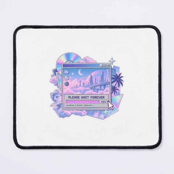 Item preview, Please Wait Forever Vaporwave Sticker designed and sold by SystemDreams00.