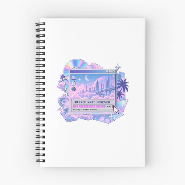 Item preview, Please Wait Forever Vaporwave Sticker designed and sold by SystemDreams00.