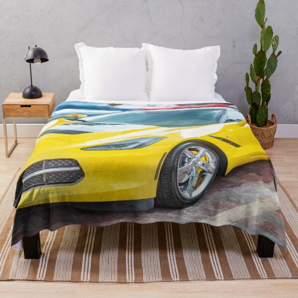 Item preview,  2014 Corvette Stingray Coupe Velocity Yellow Hood Badge Poster designed and sold by RichFrancoCars.