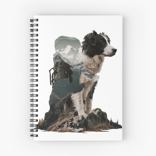 Item preview, Border Collie Mountain Hiking Adventure Dog designed and sold by NicolasGlowArt.