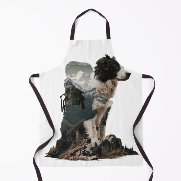 Item preview, Border Collie Mountain Hiking Adventure Dog designed and sold by NicolasGlowArt.