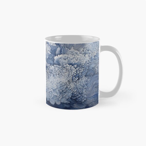 Item preview, Japanese Shibori Indigo Blue and White floral designed and sold by KsaveraArt.