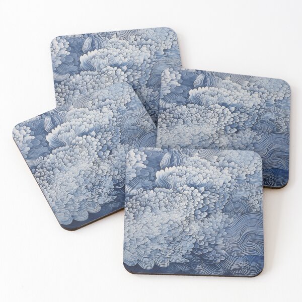 Item preview, Japanese Shibori Indigo Blue and White floral designed and sold by KsaveraArt.