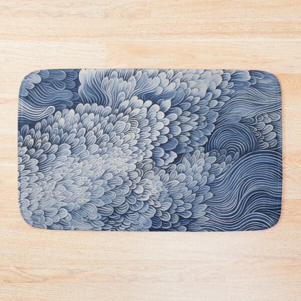 Item preview, Japanese Shibori Indigo Blue and White floral designed and sold by KsaveraArt.