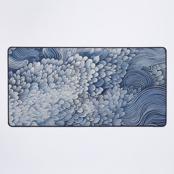 Item preview, Japanese Shibori Indigo Blue and White floral designed and sold by KsaveraArt.