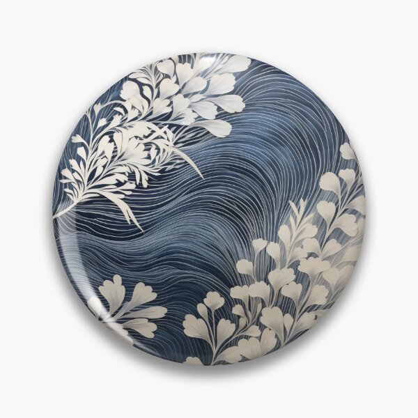 Item preview, Japanese Shibori Indigo Blue and White floral designed and sold by KsaveraArt.