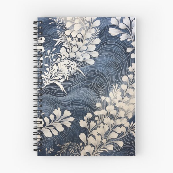 Item preview, Japanese Shibori Indigo Blue and White floral designed and sold by KsaveraArt.