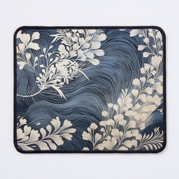 Item preview, Japanese Shibori Indigo Blue and White floral designed and sold by KsaveraArt.