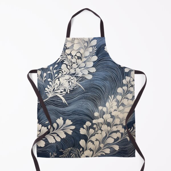 Item preview, Japanese Shibori Indigo Blue and White floral designed and sold by KsaveraArt.